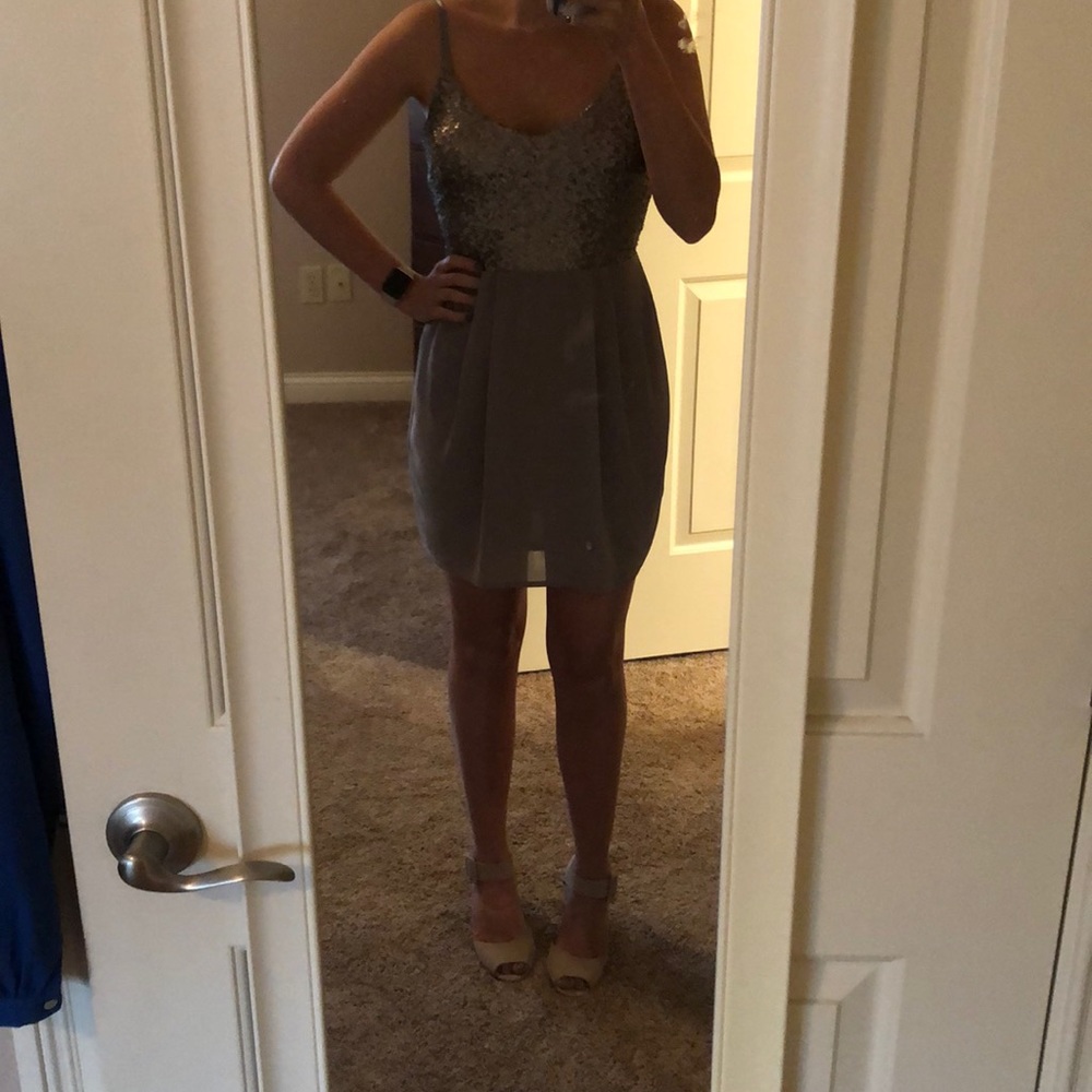 Silver sparkly/satin dress